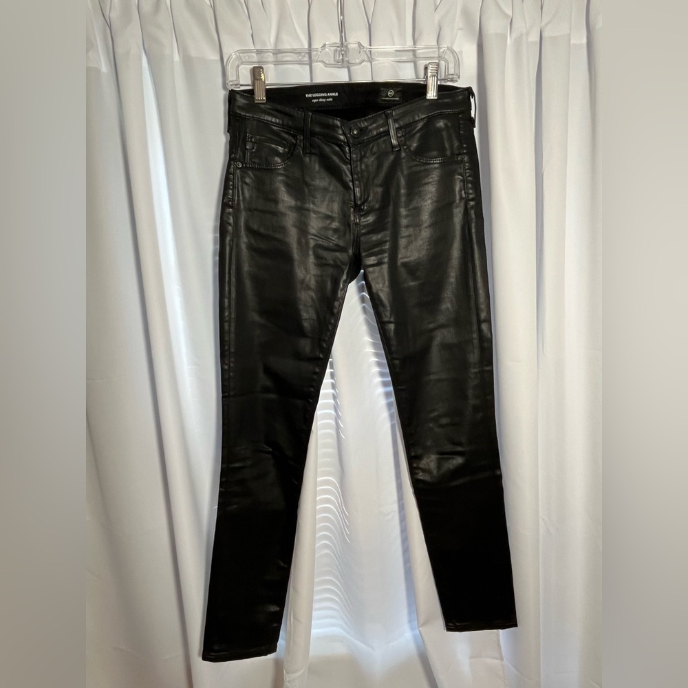 ADRIANO GOLDSHMIED Shiny Black The Legging Ankle Jeans-Super Skinny sz 27R